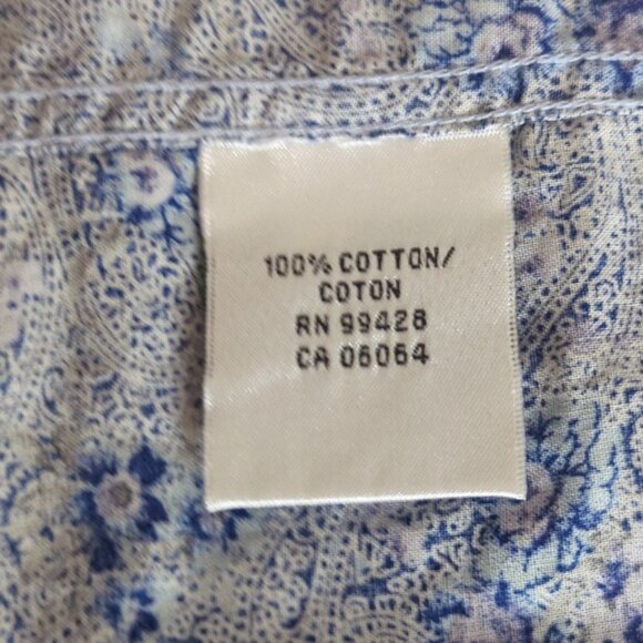 Bugatchi Men’s Blue Paisley Floral Long Sleeve Button up Shirt - Picture 14 of 14